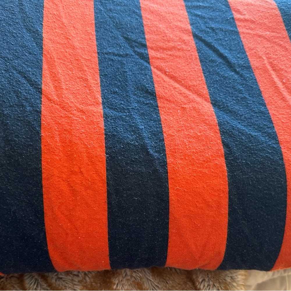 Pottery Barn Teen orange/blue striped full duvet